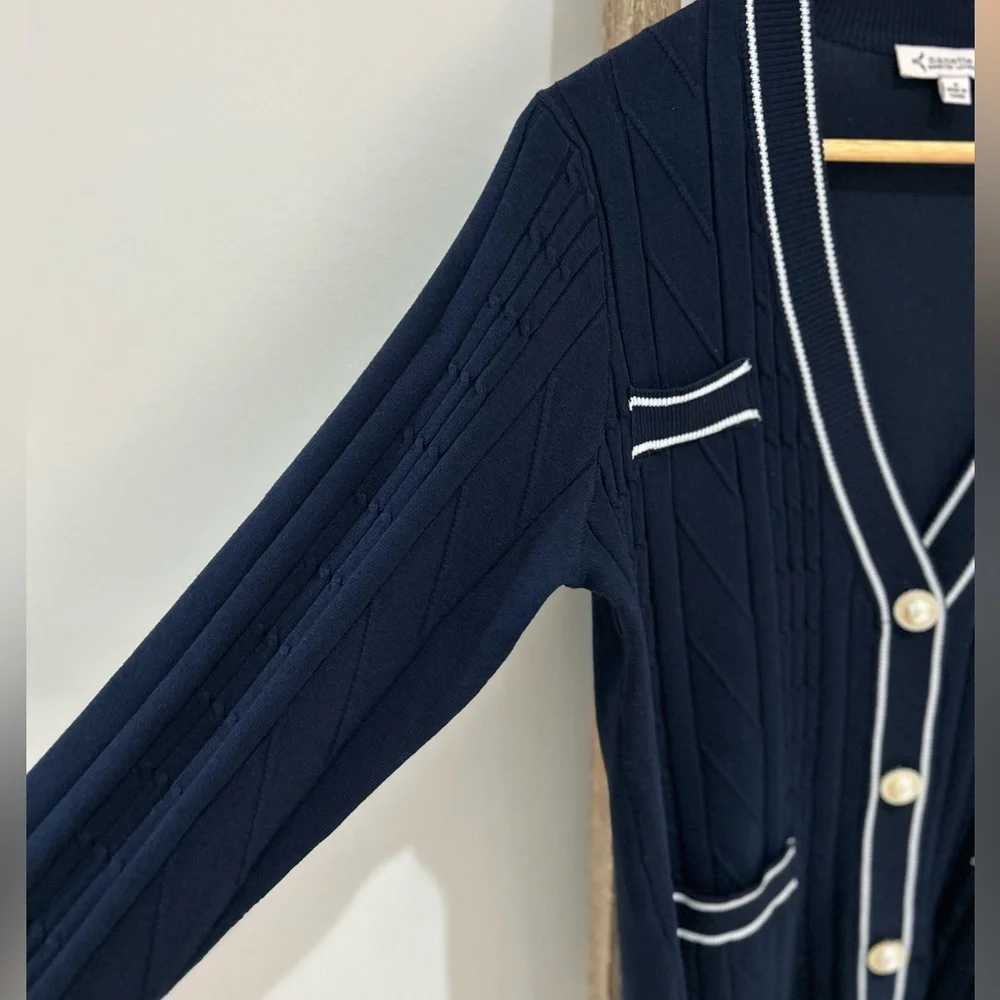 Nanette Lepore Women's Cardigan Sweater Navy Blue
White Pearl Buttons Size Small - Picture 4 of 10